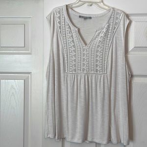 Danielrainn sleeveless white top, xxl